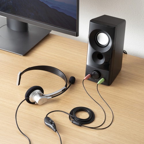 スピーカー（USB電源・アンプ内蔵・3.5ミリステレオミニプラグ接続・実用最大出力6W・ブラック)　MM-SPL20UBK サンワサプライ