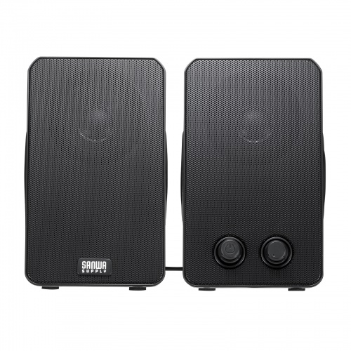 USB電源スピーカー（6W出力・パッシブラジエーター搭載・コンセント不要・USB電源・ブラック）