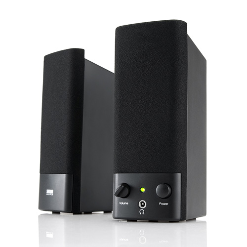 スピーカー（オーディオ・ブラック・アンプ内蔵・USB電源・ヘッドホン端子・1W・コンセント不要）