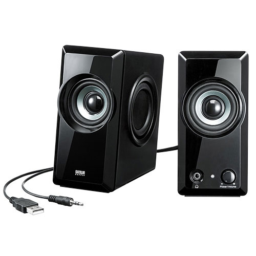サンワサプライ】USB電源マルチメディアスピーカー MM-SPL8UBK