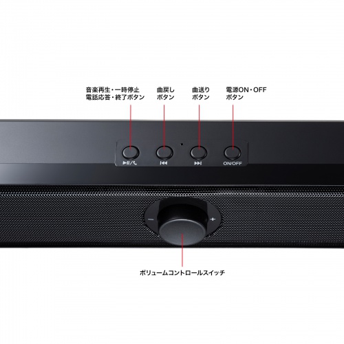 サウンドバー（Bluetooth・スピーカー・スリム・ブラック・おしゃれ・人気・20W） MM-SPSBA4 サンワサプライ