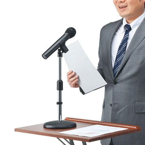 マイクスタンド（卓上・250～400ｍｍ高さ調整） MM-SPST2N サンワサプライ