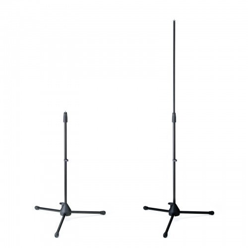 拡声器 マイクスタンド（床置きストレート型・高さ81.5-146cm・クリップ式マイクホルダー付・マイク直径1.8～3.5cm対応）