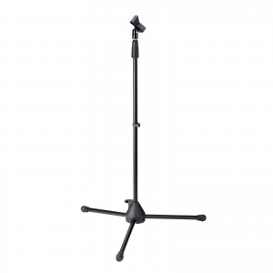 拡声器 マイクスタンド（床置きストレート型・高さ81.5-146cm・クリップ式マイクホルダー付・マイク直径1.8～3.5cm対応）