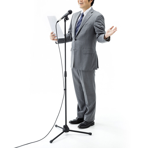 マイクスタンド（815～1460mm高さ調整・ブラック）　MM-SPST3　サンワサプライ