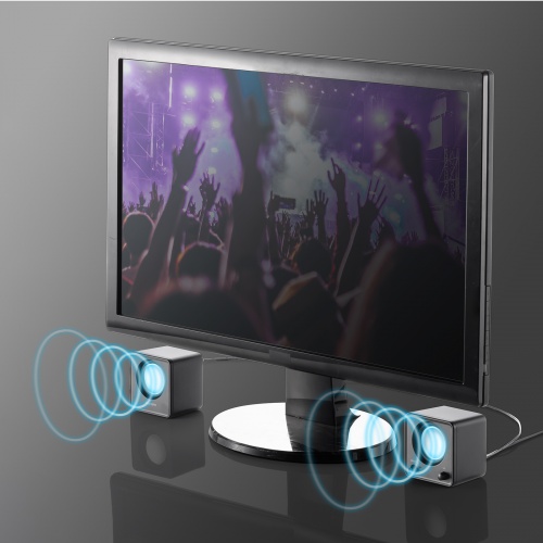 コンパクトUSBスピーカー（手のひらサイズ・USB接続・高出力6W・パッシブラジエーター搭載・独立ボリュームスイッチ）