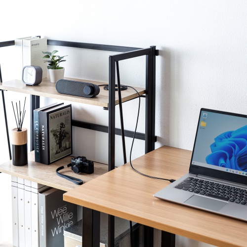 USBスピーカー（6W出力・小型・サウンドバー型・PCスピーカー・2mケーブル）