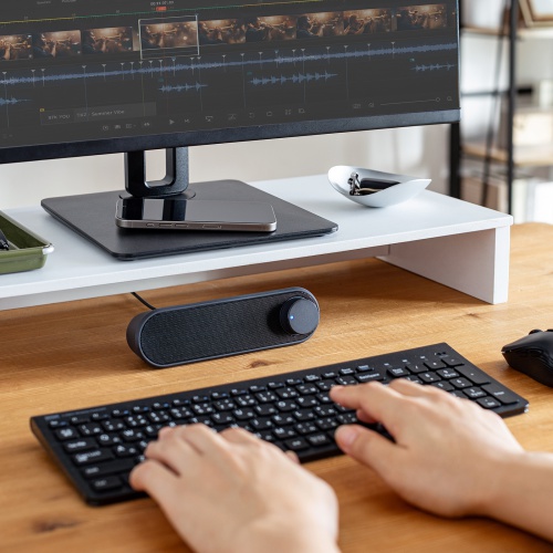 USBスピーカー（6W出力・小型・サウンドバー型・PCスピーカー・2mケーブル）