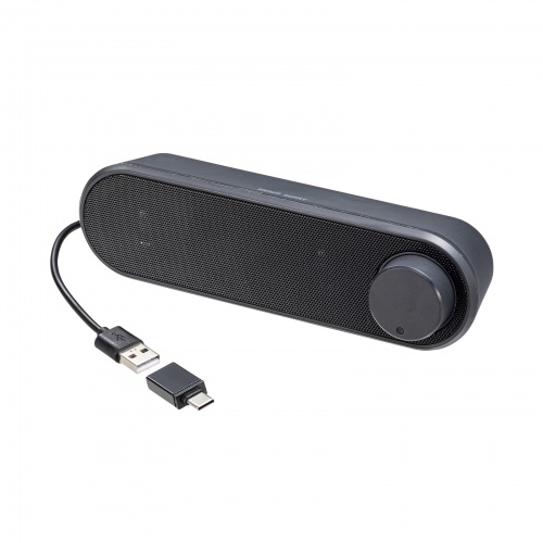 USBスピーカー（6W出力・小型・サウンドバー型・PCスピーカー・2mケーブル）