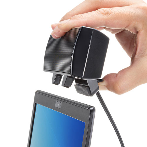 USBサウンドバースピーカー（Type-C接続・クリップ付き・6W・音量調整ボタン）