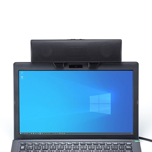 USBサウンドバースピーカー（Type-C接続・クリップ付き・6W・音量調整ボタン）