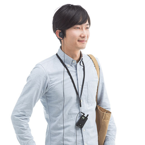 無線ガイドシステム 子機（イヤホン・マイク・業務用・ツアー・添乗員・売り場・イベント・片耳・小型・複数人・ツアー・講義・充電式）