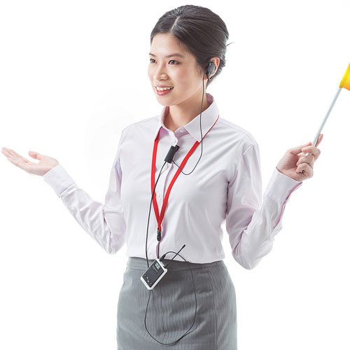 無線ガイドシステム 親機（イヤホン・マイク・業務用・ツアー・添乗員・売り場・イベント・片耳・小型・複数人・ツアー・講義・充電式）