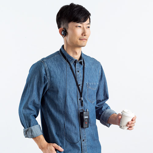 ワイヤレスガイドシステム 子機（無線・インカム・イヤホン・マイク・ツアーガイド・首かけ・複数人・電池式）