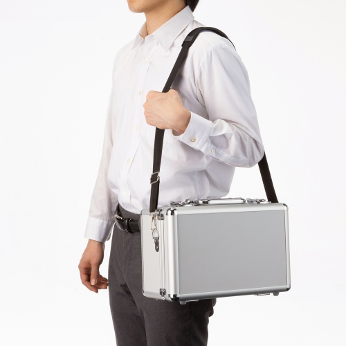 ワイヤレスガイドシステム収納ケース（MM-WGS4/EZ4-HSGS001用・キャリングケース・アルミケース・鍵付・ショルダーベルト付）