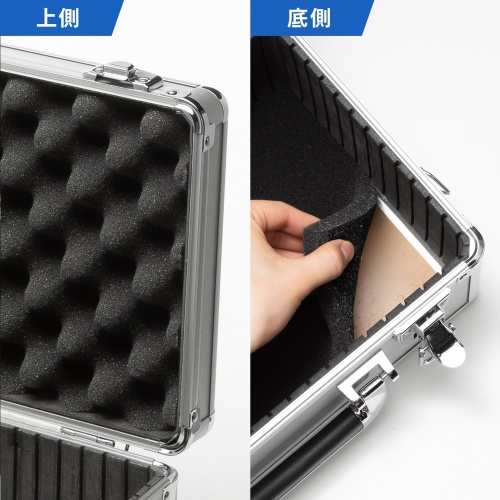 ワイヤレスガイドシステム収納ケース（MM-WGS4/EZ4-HSGS001用・キャリングケース・アルミケース・鍵付・ショルダーベルト付）