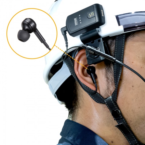 ヘルメット用イヤホンマイク（ワイヤレスガイドシステム・MM-WGS4専用）