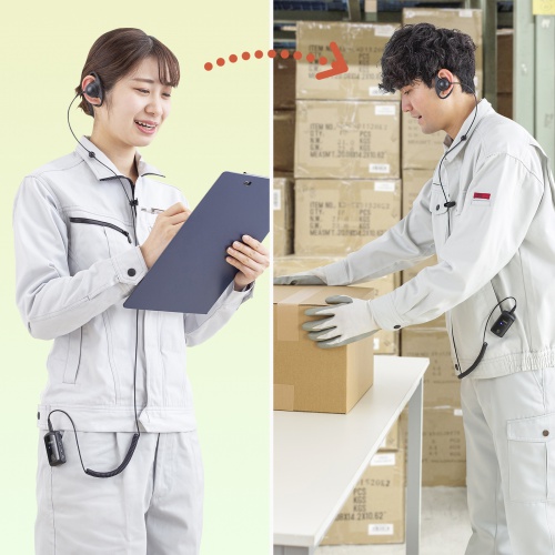 ワイヤレスガイドシステム（双方向・イヤホンマイク・業務用・ツアーガイド・ガイドレシーバー・ホテル・イベント・ホテル・講義・工場見学・病院・インカム・軽量・充電式・電波法）MM-WGS4 サンワサプライ