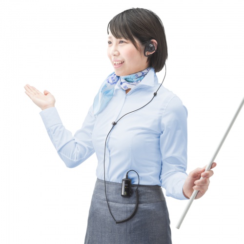 ワイヤレスガイドシステム（双方向・イヤホンマイク・業務用・ツアーガイド・ガイドレシーバー・ホテル・イベント・ホテル・講義・工場見学・病院・インカム・軽量・充電式・電波法）MM-WGS4 サンワサプライ