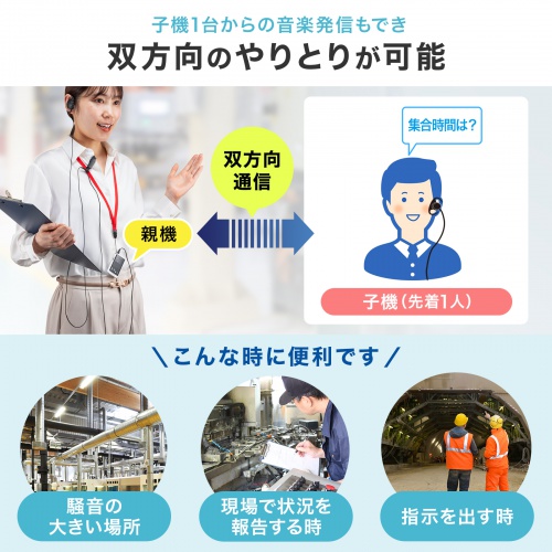 ワイヤレスガイドシステム（子機・ガイド用イヤホンマイク・ツアーガイドシステム・最大100台接続・旅行・団体・ガイドレシーバー・ガイドリーダー・インカム・無線・シスガイド・工場見学）