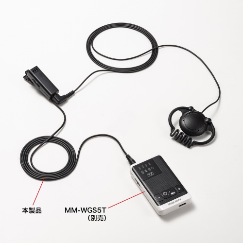 ワイヤレスガイドシステム（親機用イヤホンマイク・MM-WGS5T用・全（無）指向性・ケーブル長約1.1m）