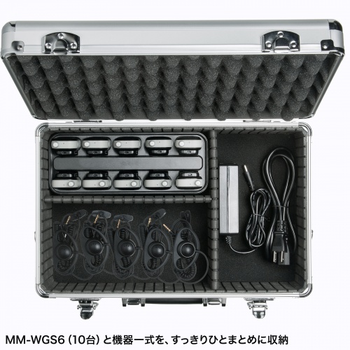 ワイヤレスガイドシステム収納ケース（MM-WGS6/EZ4-HSGS002用・キャリングケース・アルミケース・鍵付・ショルダーベルト付）