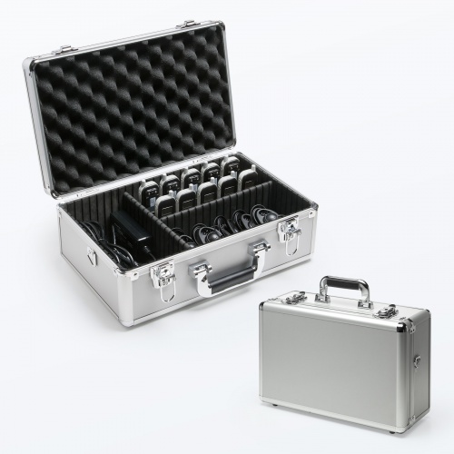 ワイヤレスガイドシステム収納ケース（MM-WGS6/EZ4-HSGS002用・キャリングケース・アルミケース・鍵付・ショルダーベルト付）