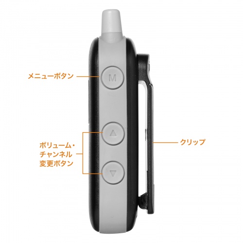 ワイヤレス ガイドシステム（ガイド用イヤホンマイク・防水/防塵・ディスプレイ搭載・双方向通信・最大255台接続・40チャンネル対応・ガイドリーダー・インカム・無線・シスガイド・工場見学・屋外・軽量）