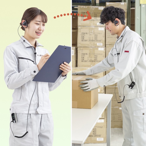 ワイヤレス ガイドシステム（ガイド用イヤホンマイク・防水/防塵・ディスプレイ搭載・双方向通信・最大255台接続・40チャンネル対応・ガイドリーダー・インカム・無線・シスガイド・工場見学・屋外・軽量）