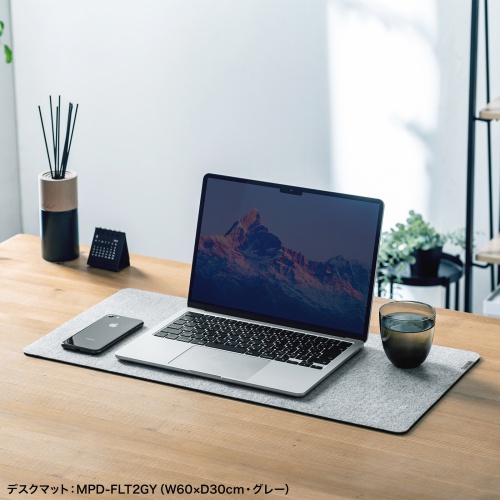 デスクマット（フェルト・幅60cm・奥行30cm・大型マウスパッド・デスクパッド・ブラック） MPD-FLT2BK サンワサプライ