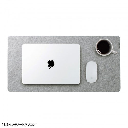 デスクマット（フェルト・幅60cm・奥行30cm・大型マウスパッド・デスクパッド・グレー） MPD-FLT2GY サンワサプライ