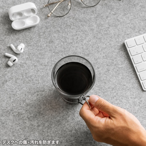 デスクマット（フェルト・幅60cm・奥行30cm・大型マウスパッド・デスクパッド・グレー） MPD-FLT2GY サンワサプライ