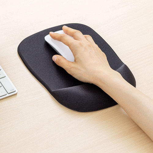 低反発リストレスト付きマウスパッド（ブラック）