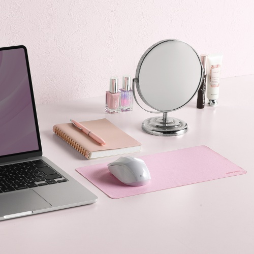 マウスパッド（パソコン液晶保護・クリーニングクロス・3WAY・超薄型・ノートパソコン・すべり止め・手洗い可能・ピンク）