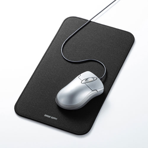 マウスパッド（クッション・Mサイズ・リストレスト・中型・シンプル・ブラック）