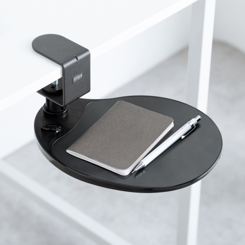 マウステーブル（360度回転・クランプ式・硬質プラスチック製・ブラック・リストレスト）MPD-TB1BK サンワサプライ