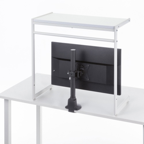 デスク上収納ラック（机上台・幅65cm・ハイタイプ・シェルフ・机上ラック・モニター台・ホワイト）