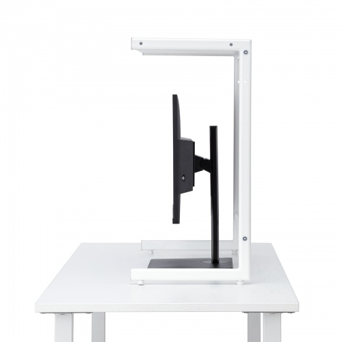 デスク上収納ラック（机上台・幅65cm・ハイタイプ・シェルフ・机上ラック・モニター台・ホワイト）