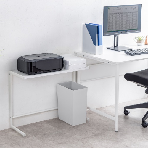 デスク上収納ラック（机上台・幅80cm・ハイタイプ・シェルフ・机上ラック・モニター台・ホワイト）