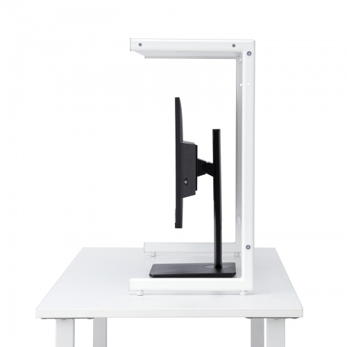 デスク上収納ラック（机上台・幅80cm・ハイタイプ・シェルフ・机上ラック・モニター台・ホワイト）