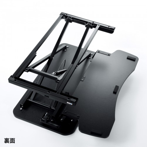 スタンディングデスク（リフトアップデスク・手動・ガス圧式・机上タイプ・昇降機能追加）MR-ERGST5BK