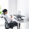 リフトアップデスク（卓上・スタンディングデスク・バネ圧昇降・幅68cm・高さ調整4.5～39.5cm・作業台・昇降デスク化・ブラック）