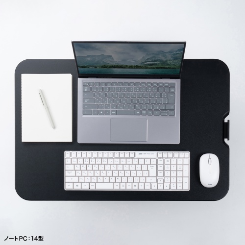 リフトアップデスク（卓上・スタンディングデスク・バネ圧昇降・幅68cm・高さ調整4.5～39.5cm・作業台・昇降デスク化・ブラック）