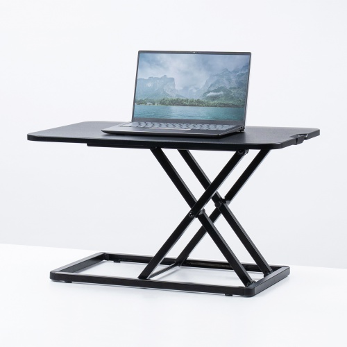 リフトアップデスク（卓上・スタンディングデスク・バネ圧昇降・幅68cm・高さ調整4.5～39.5cm・作業台・昇降デスク化・ブラック）