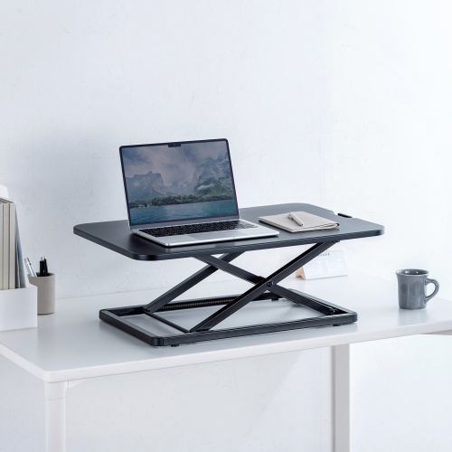 リフトアップデスク（卓上・スタンディングデスク・バネ圧昇降・幅68cm・高さ調整4.5～39.5cm・作業台・昇降デスク化・ブラック）