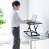 リフトアップデスク（卓上・スタンディングデスク・バネ圧昇降・幅68cm・高さ調整4.5～39.5cm・作業台・昇降デスク化・ブラック）
