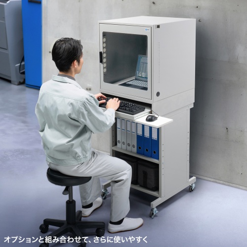 防塵ラック（簡易・W550×D550×H550mm・放熱ファン付き・3P・7個口タップ付属・一括集スイッチ付き）