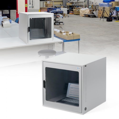 防塵ラック（簡易・W550×D550×H550mm・放熱ファン付き・3P・7個口タップ付属・一括集スイッチ付き）