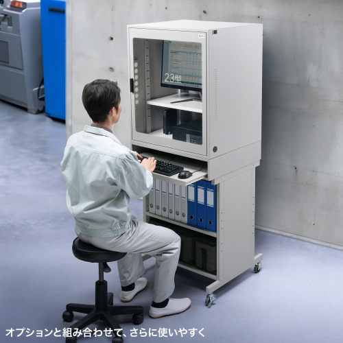 防塵ラック（簡易・W650×D550×H750mm・放熱ファン付き・3P・7個口タップ付属・一括集スイッチ付き）