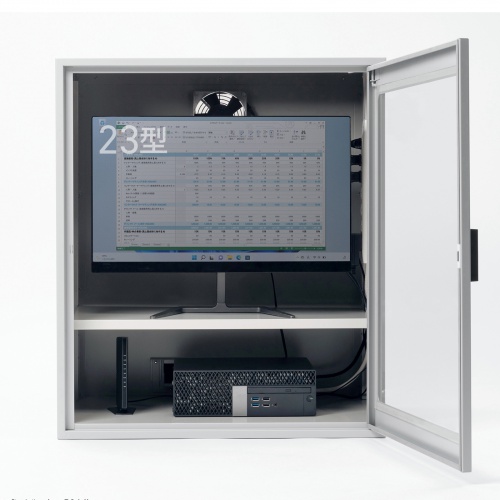 防塵ラック（簡易・W650×D550×H750mm・放熱ファン付き・3P・7個口タップ付属・一括集スイッチ付き）